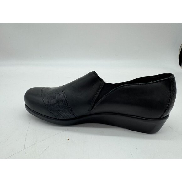 SAS Womens Nora Slip On Loafers Size 9W Black Wedge Leather Comfort Casual - Picture 9 of 15